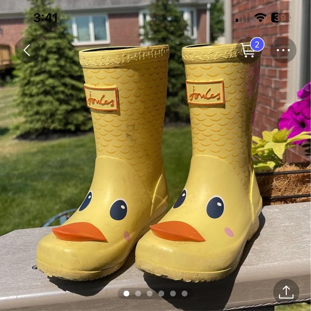 Joules rubber duck rain boots size 10